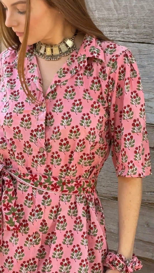 Vishali Pink Mini Dress