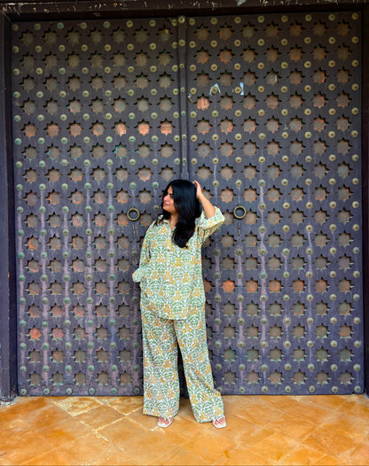 Prashansa Yellow Cotton Co-ord Set & Free Shorts