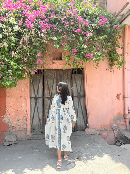 Detail of relaxed silhouette and coastal-inspired design