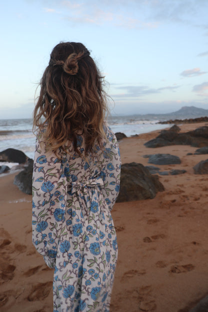 Full view of Seaside Breeze midi dress with relaxed fit